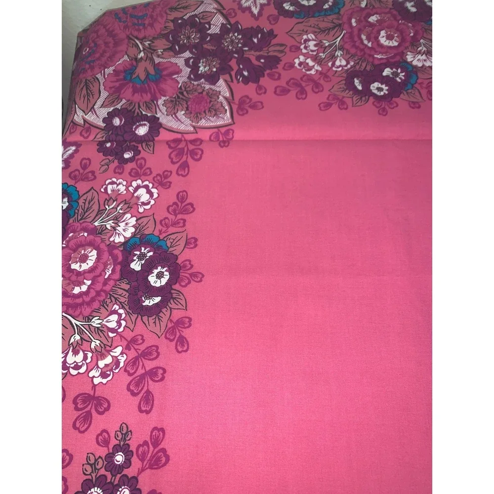 Souleiado French Provencal Pink Floral Cotton Tablecloth 130x130cm
